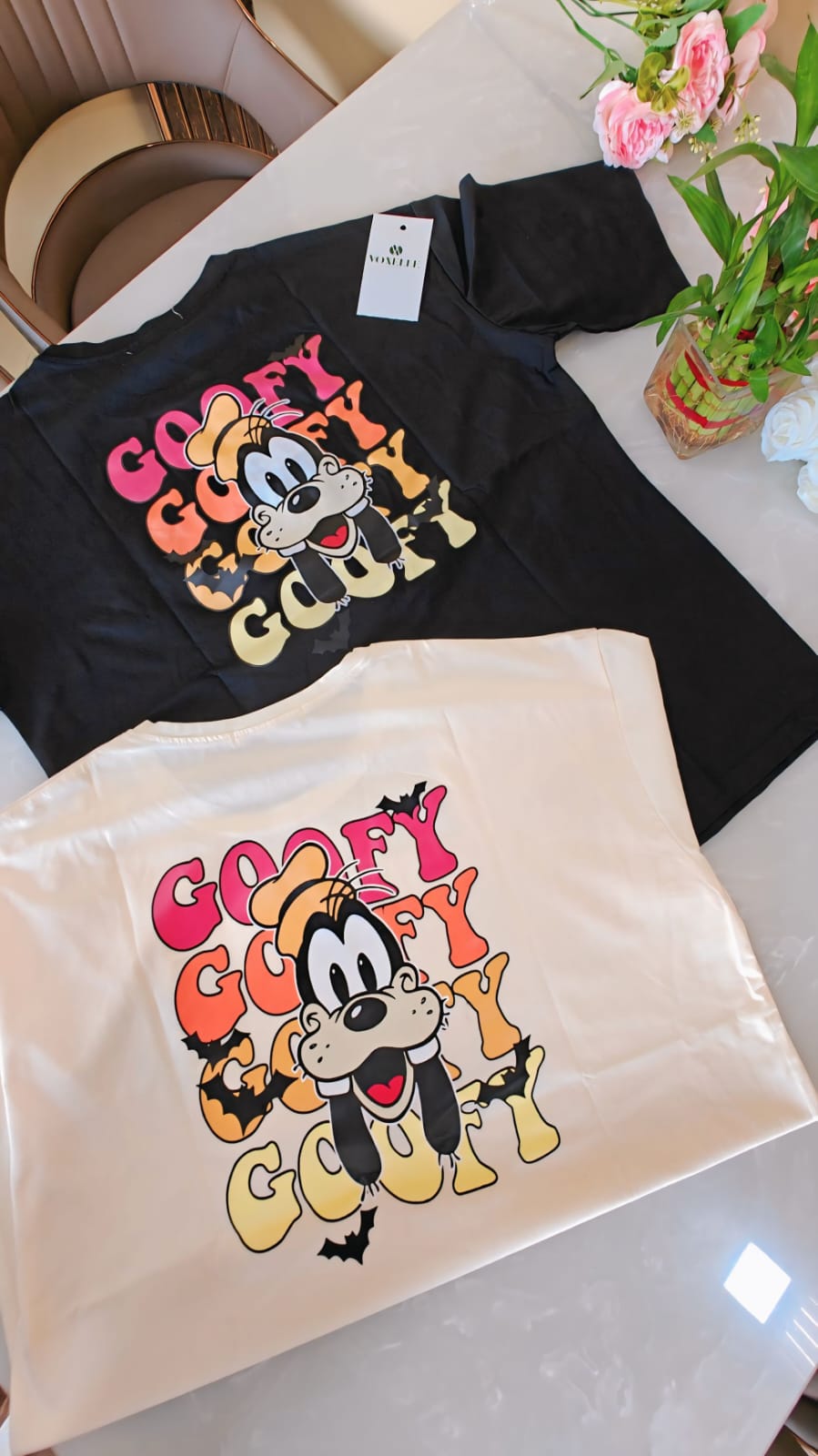 Disney Goofy Friends Oversize Black T-shirts