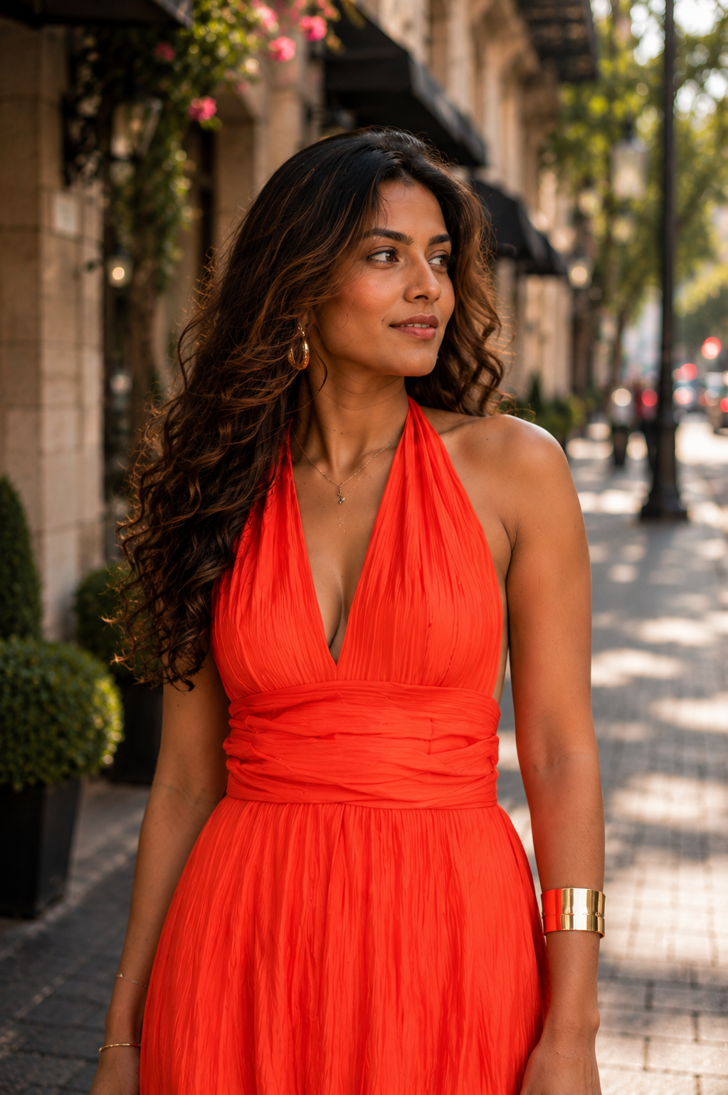 Voxelle Women's Sunset Glow Halter Maxi Dress