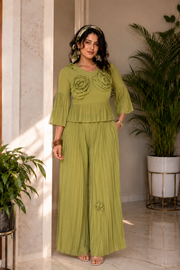 Voxelle Olive Muse Women’s Pleated Co-Ord Set