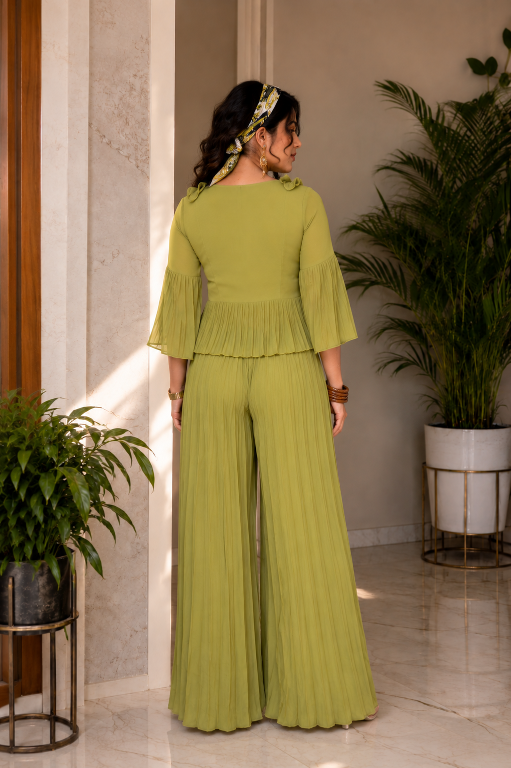 Voxelle Olive Muse Women’s Pleated Co-Ord Set