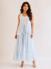 Voxelle Women’s Powder Blue Layered One Piece Dress