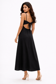 Voxelle Women’s Black Backless Maxi Dress