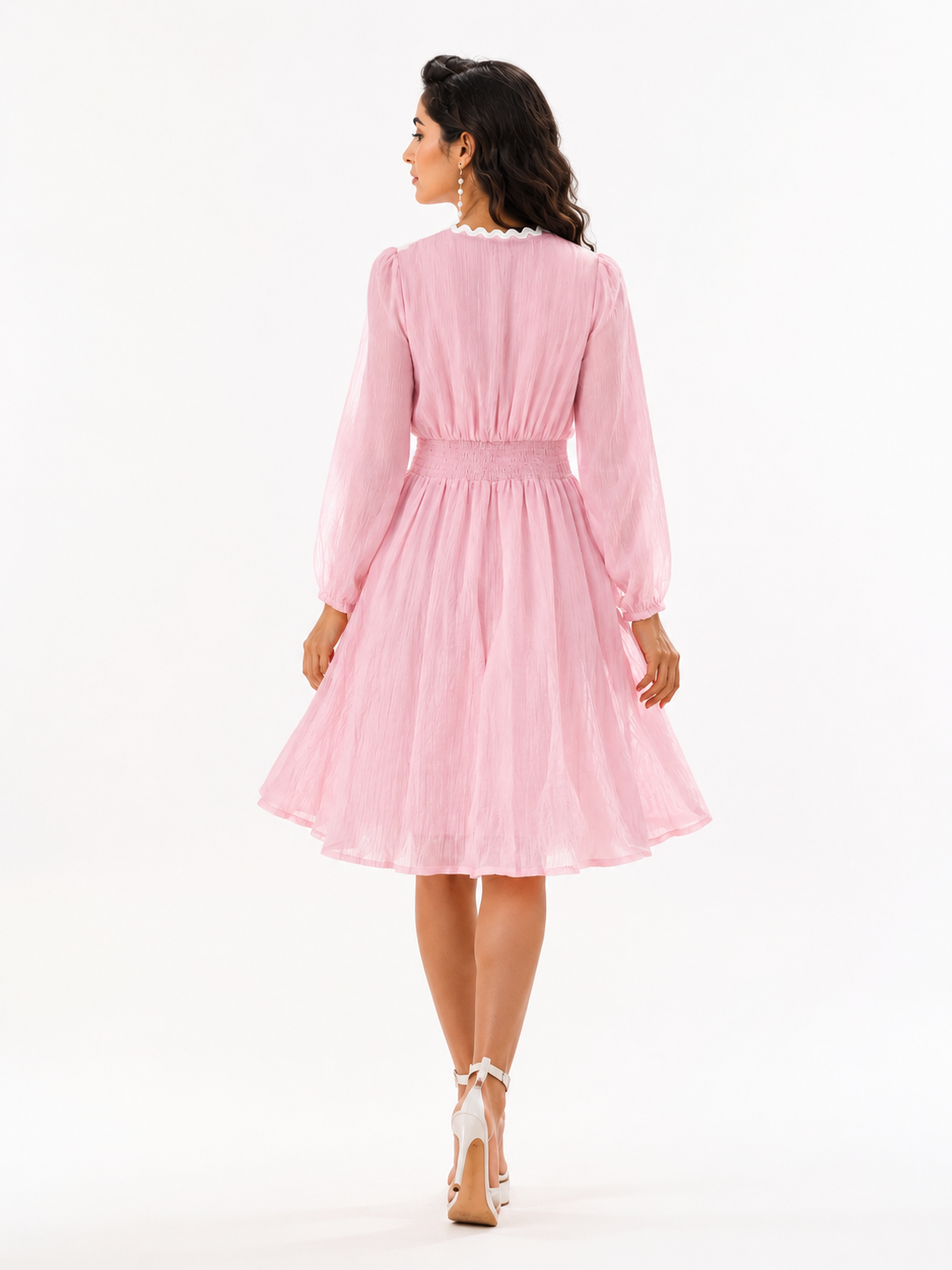 Voxelle Blush Petal Midi Dress