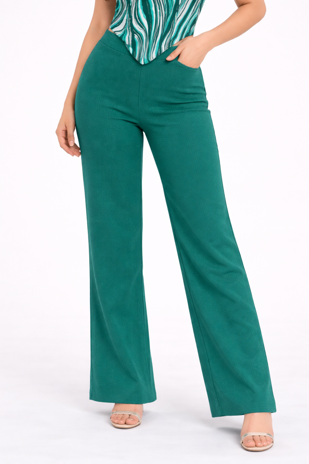 Mable Print Cami Top With High Waist Trousers