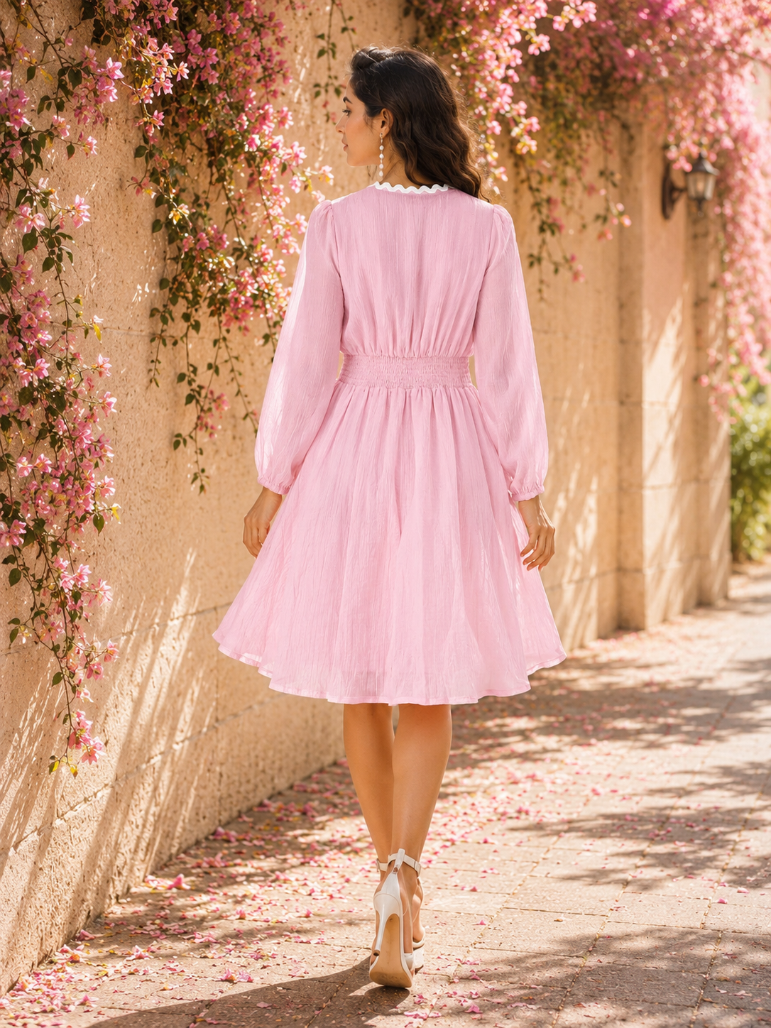 Voxelle Blush Petal Midi Dress