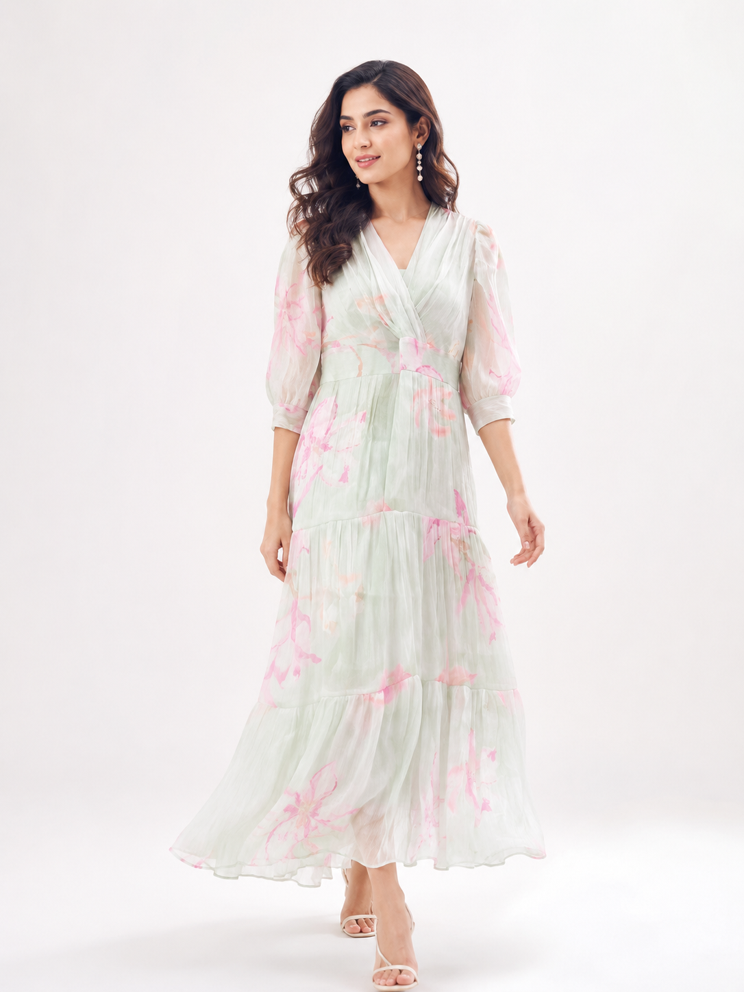 Voxelle Mint Blossom Maxi Dress