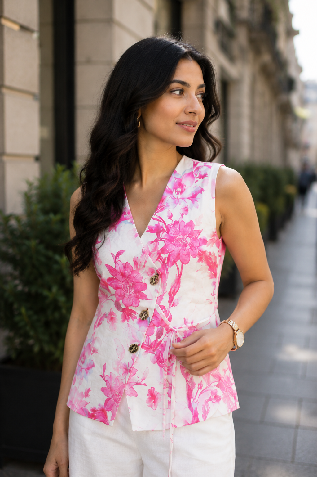 Voxelle Pink Floral Co-Ord Set for Women