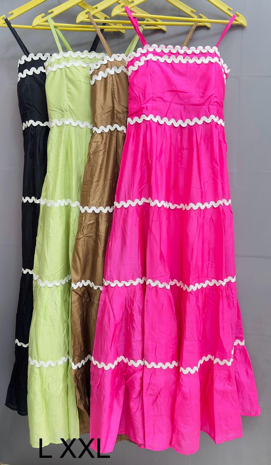 Spaghetti Strap A-line long light Green Dress