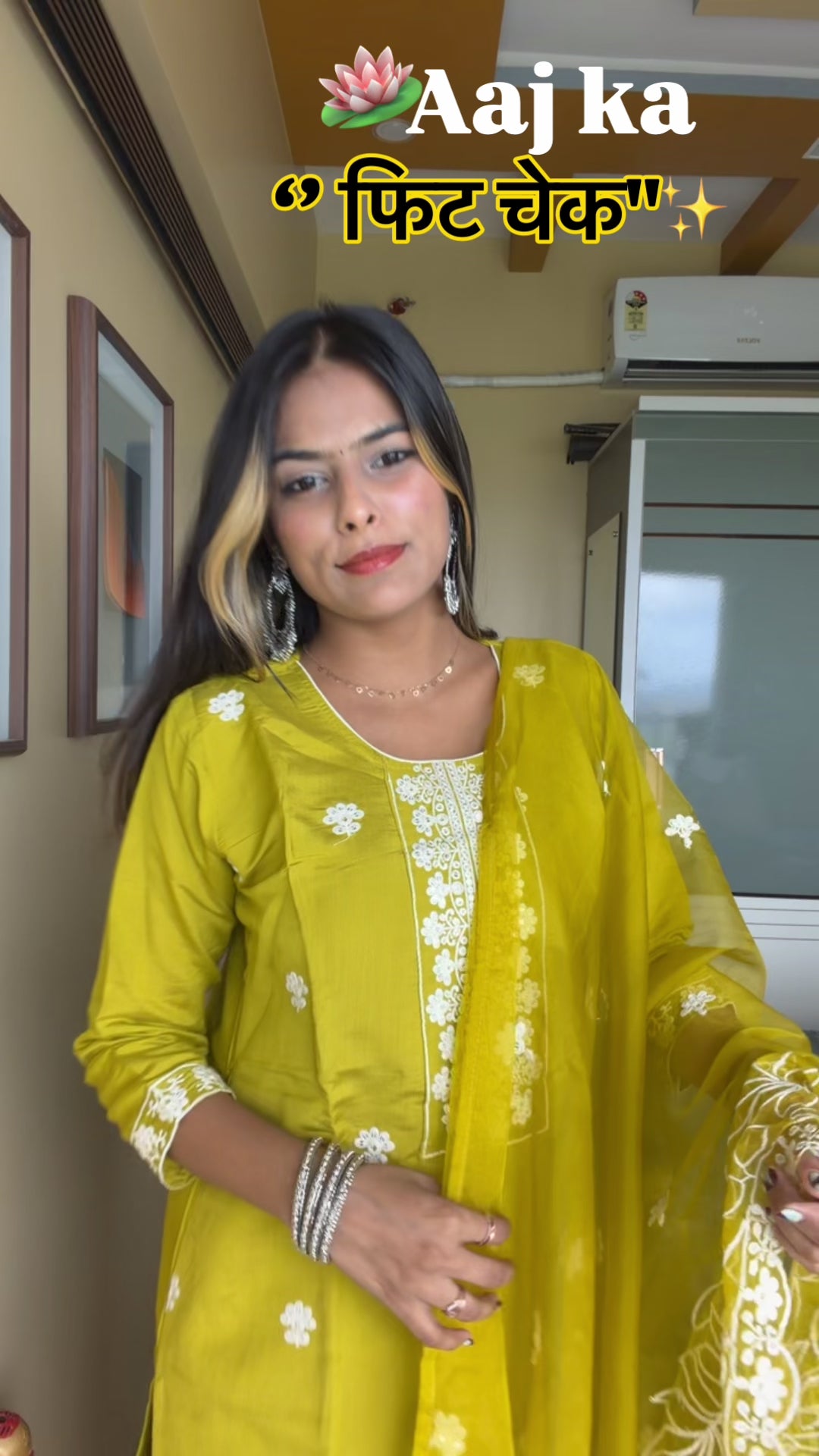 Load video: Voxelle Women’s Lime Green Embroidered 3-Piece Salwar Suit Set with Dupatta